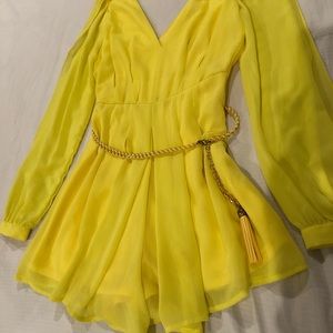 Yellow romper with gold/yellow belt